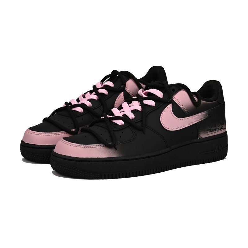 Custom Air Force 1 Shoes Black Pink Sweet Trap - Image 3