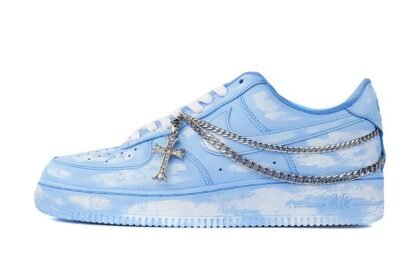Custom Air Force 1 Shoes Blue Gray Skyline Dusty