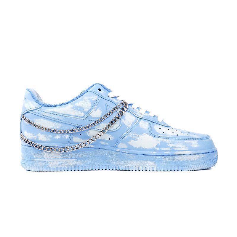 Custom Air Force 1 Shoes Blue Gray Skyline Dusty - Image 2