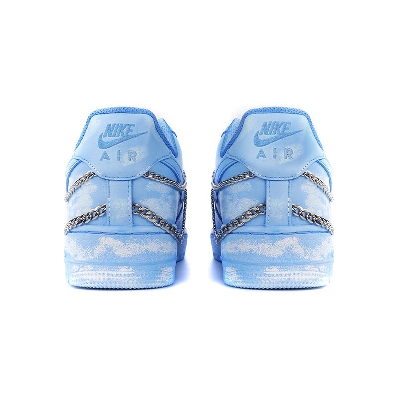 Custom Air Force 1 Shoes Blue Gray Skyline Dusty - Image 4
