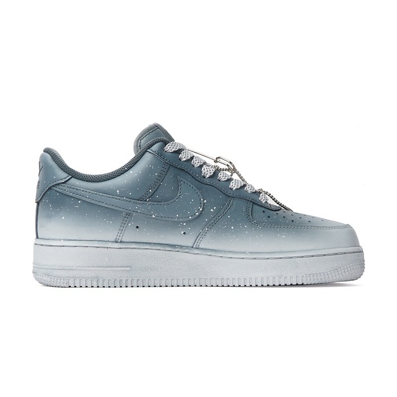 Custom Air Force 1 Shoes Gray White Punk Butterfly - Image 2