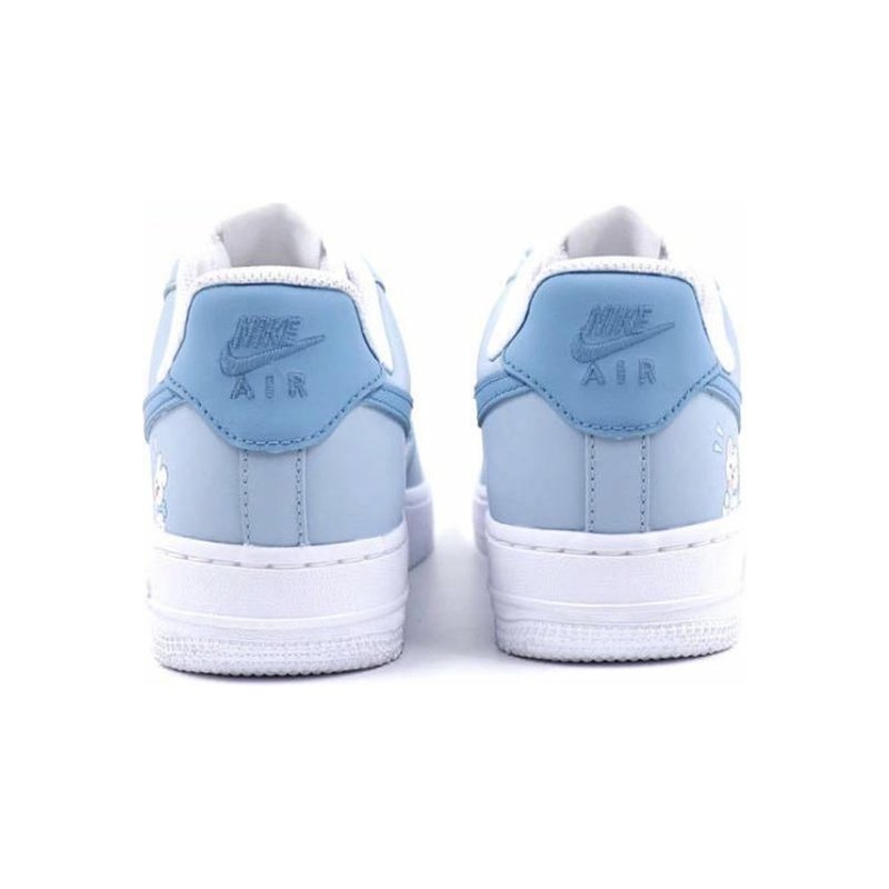 Custom Air Force 1 Shoes White Blue Cute Bear - Image 4