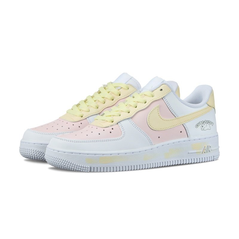 Custom Air Force 1 Shoes White Pink Cute Puppy - Image 3