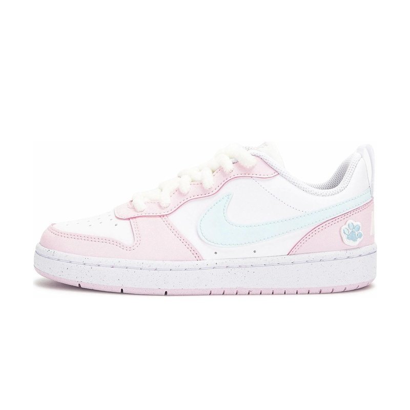 Custom Court Shoes Pink White Cat Paw