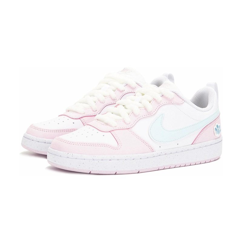 Custom Court Shoes Pink White Cat Paw - Image 3