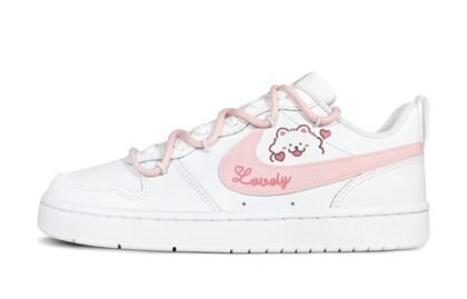 Custom Court Shoes Pink White Cute Canine
