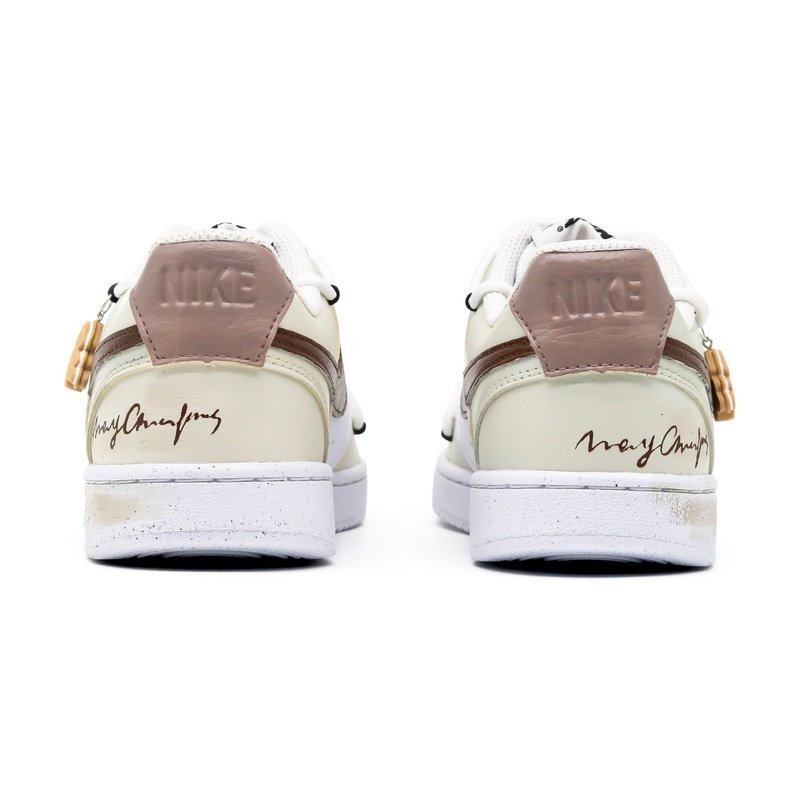 Custom Court Shoes White Brown Christmas Tree - Image 4
