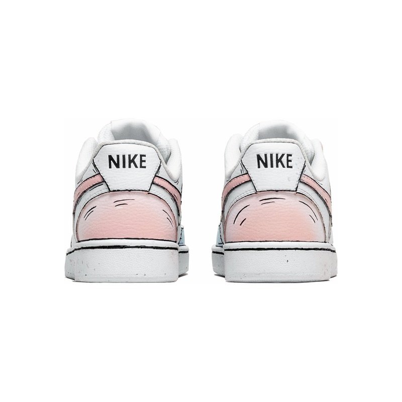 Custom Court Shoes White Pink Anime Style - Image 4