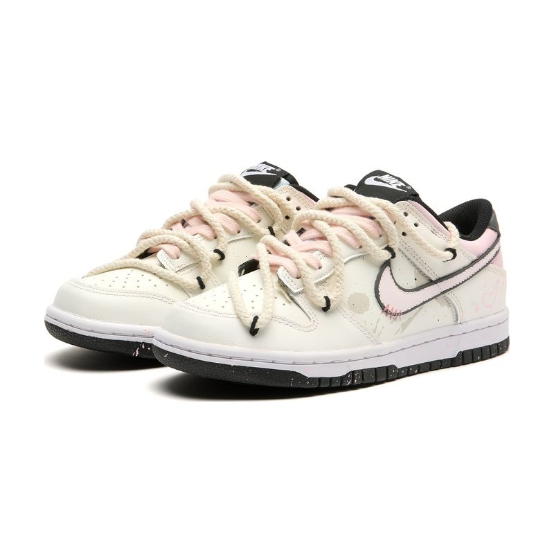 Custom Dunk Shoes Beige Pink Whale Dream - Image 3