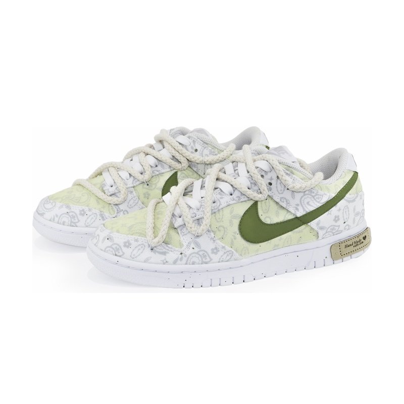 Custom Dunk Shoes Mint Olive Bandana Style - Image 3