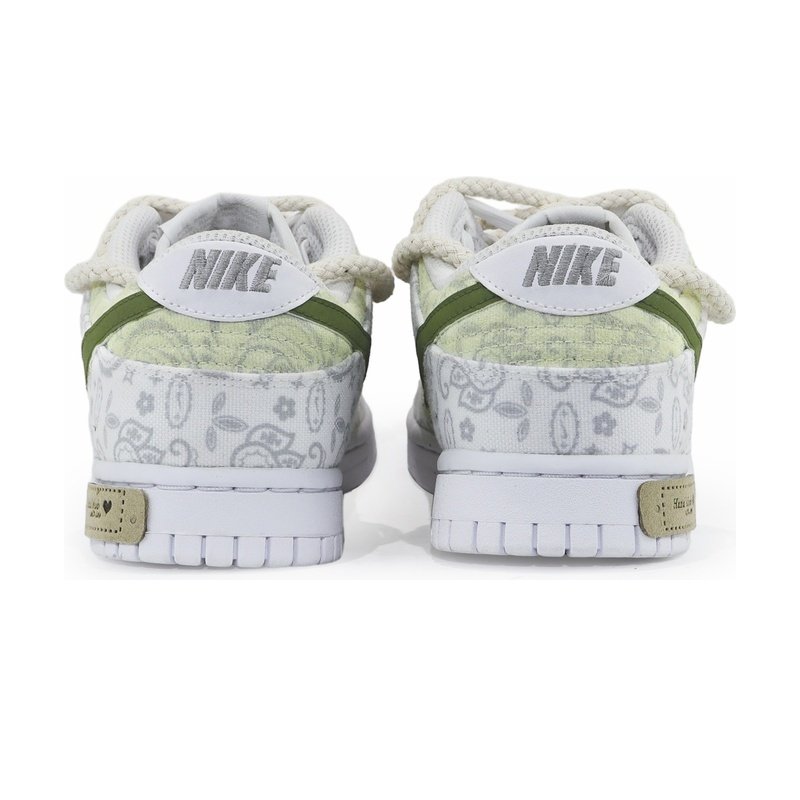 Custom Dunk Shoes Mint Olive Bandana Style - Image 4