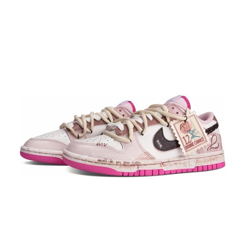 Custom Dunk Shoes Pink Black Rose Eiffel - Image 3