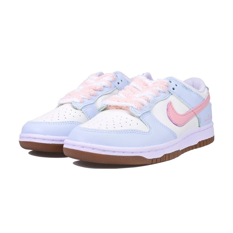 Custom Dunk Shoes Pink White Spring Garden - Image 3