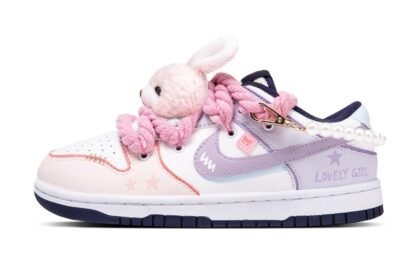Custom Dunk Shoes Purple Pink Lovely Girl
