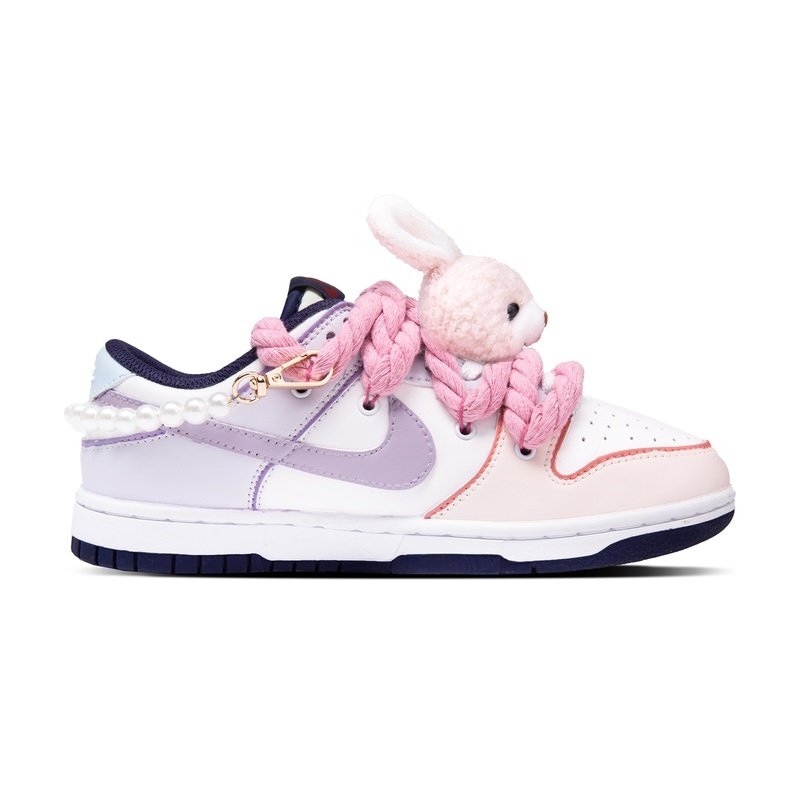 Custom Dunk Shoes Purple Pink Lovely Girl - Image 2