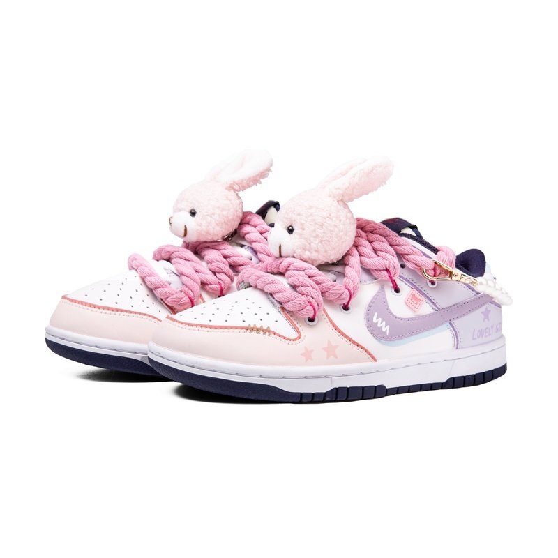 Custom Dunk Shoes Purple Pink Lovely Girl - Image 3