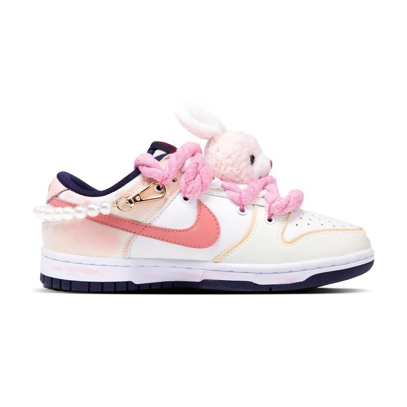 Custom Dunk Shoes White Pink Bunny Charm - Image 2