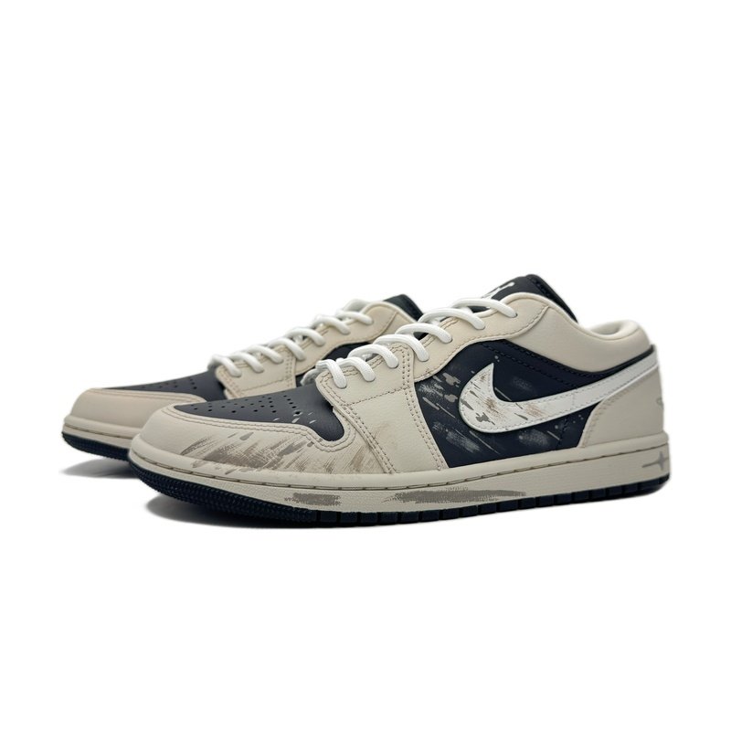 Custom Jordan Shoes Beige Black Mud Rain Night - Image 3