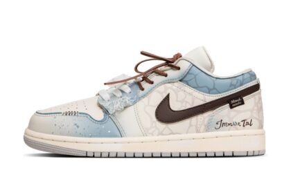 Custom Jordan Shoes Beige Cyan Urban Vibe