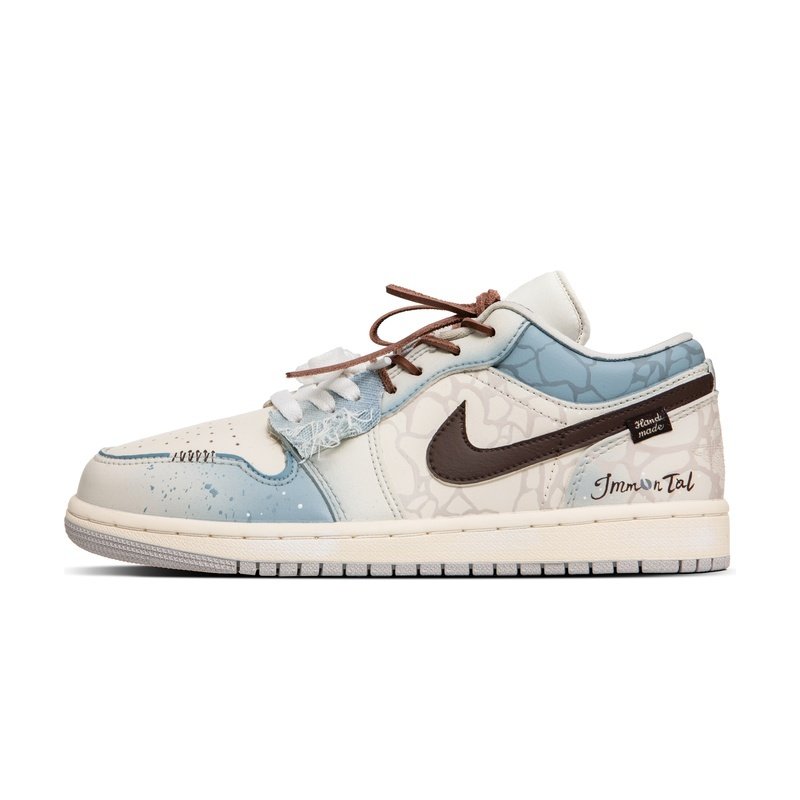 Custom Jordan Shoes Beige Cyan Urban Vibe