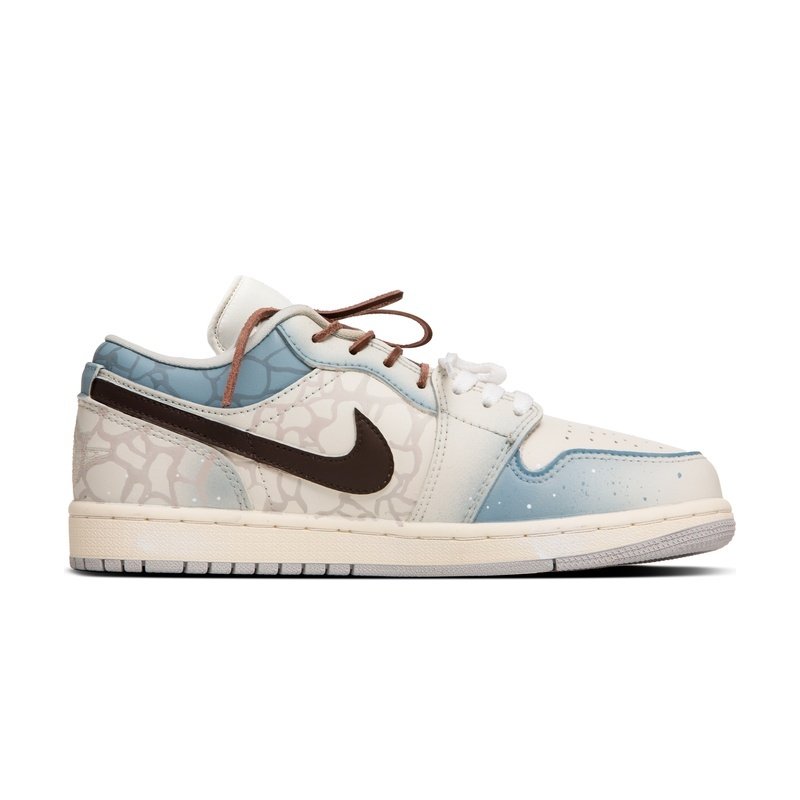 Custom Jordan Shoes Beige Cyan Urban Vibe - Image 2