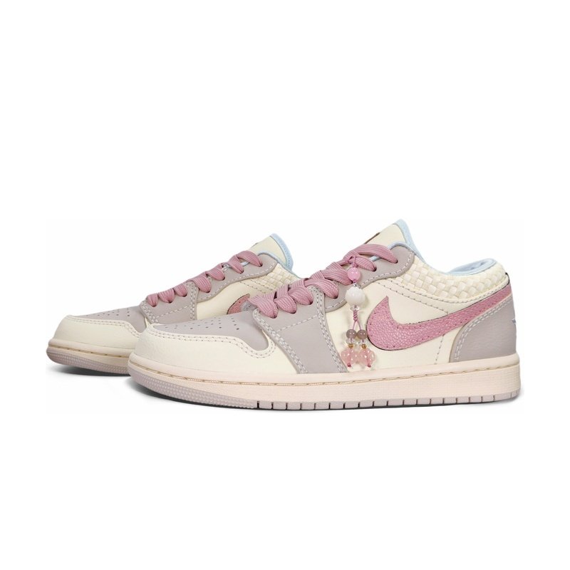 Custom Jordan Shoes Beige Pink Simple Life - Image 3