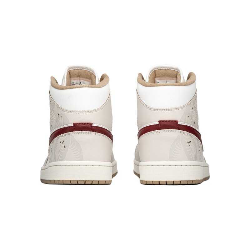 Custom Jordan Shoes Beige Red Warrior Queen - Image 4