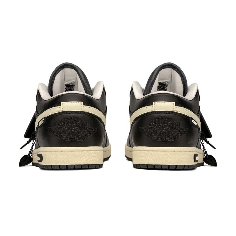 Custom Jordan Shoes Black Beige Black Rose - Image 4