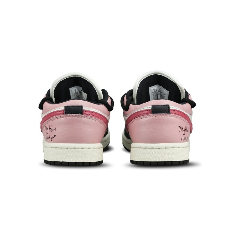 Custom Jordan Shoes Black Pink My Heart - Image 4