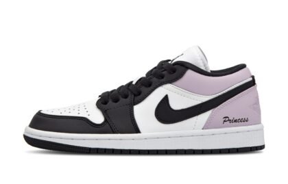 Custom Jordan Shoes Black White Lavender Princess