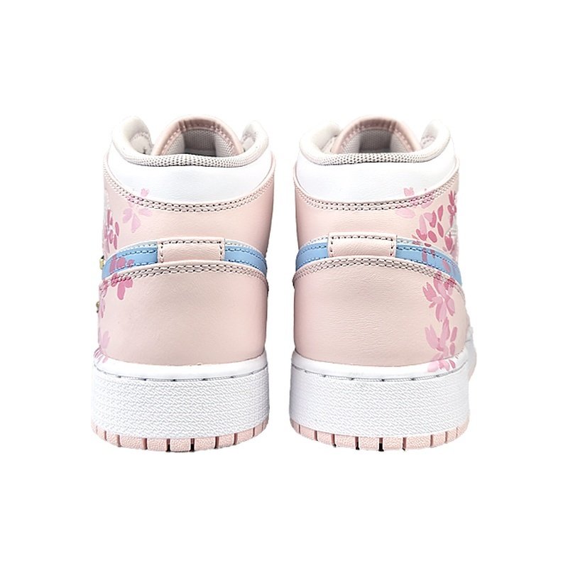 Custom Jordan Shoes Pink Blue Sakura Dance - Image 5