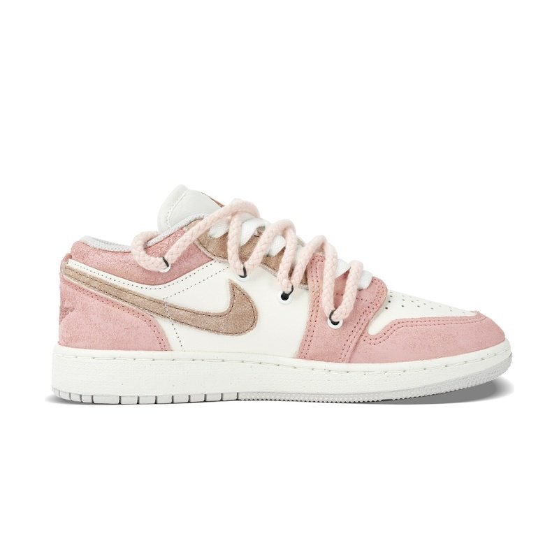 Custom Jordan Shoes Pink White Cherry Romance - Image 2
