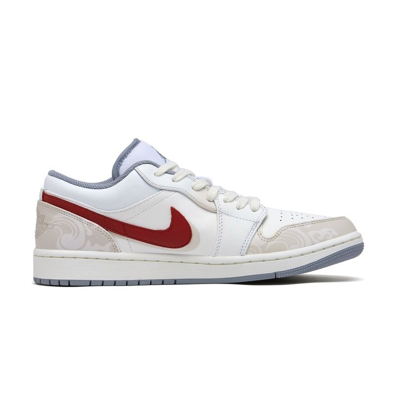 Custom Jordan Shoes White Gray Oriental Charm - Image 2