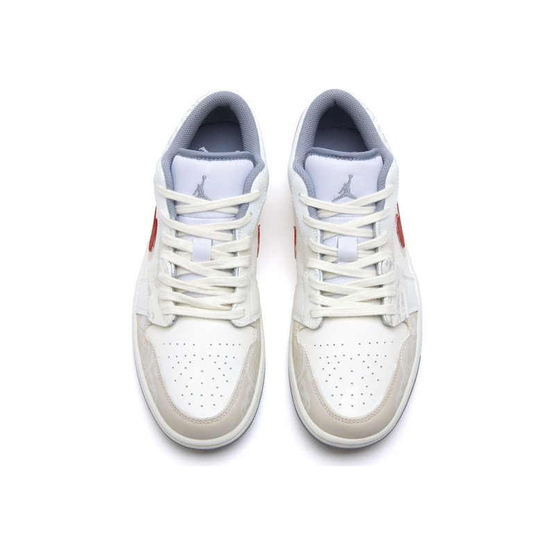 Custom Jordan Shoes White Gray Oriental Charm - Image 4