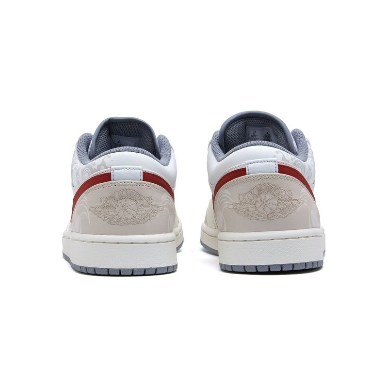 Custom Jordan Shoes White Gray Oriental Charm - Image 5
