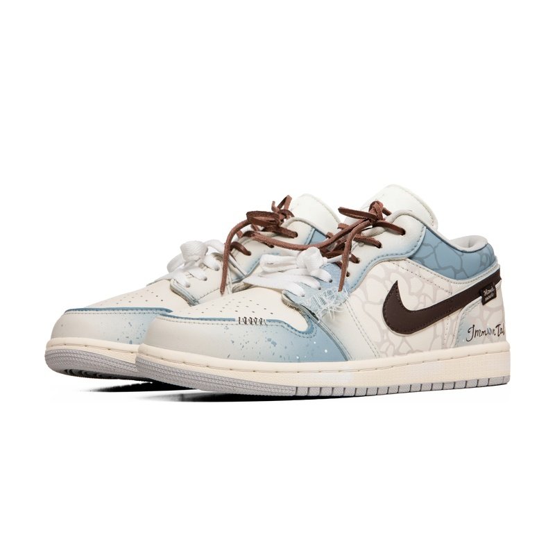 Custom Jordan Shoes White Gray Urban Vintage - Image 3