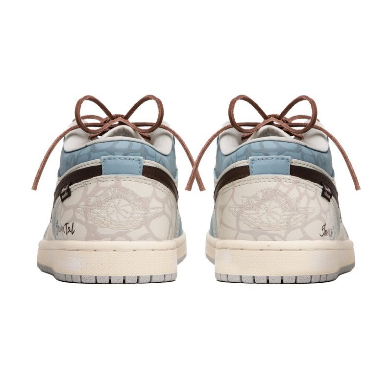 Custom Jordan Shoes White Gray Urban Vintage - Image 5